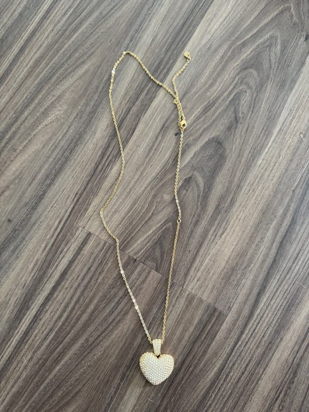 Swarovski Gold Heart Pavé Pendant Necklace